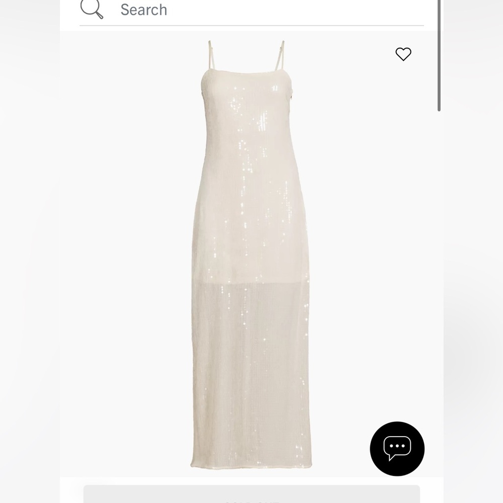Elegant Sequin Maxi Dress- Hutch in Coconut Milk color